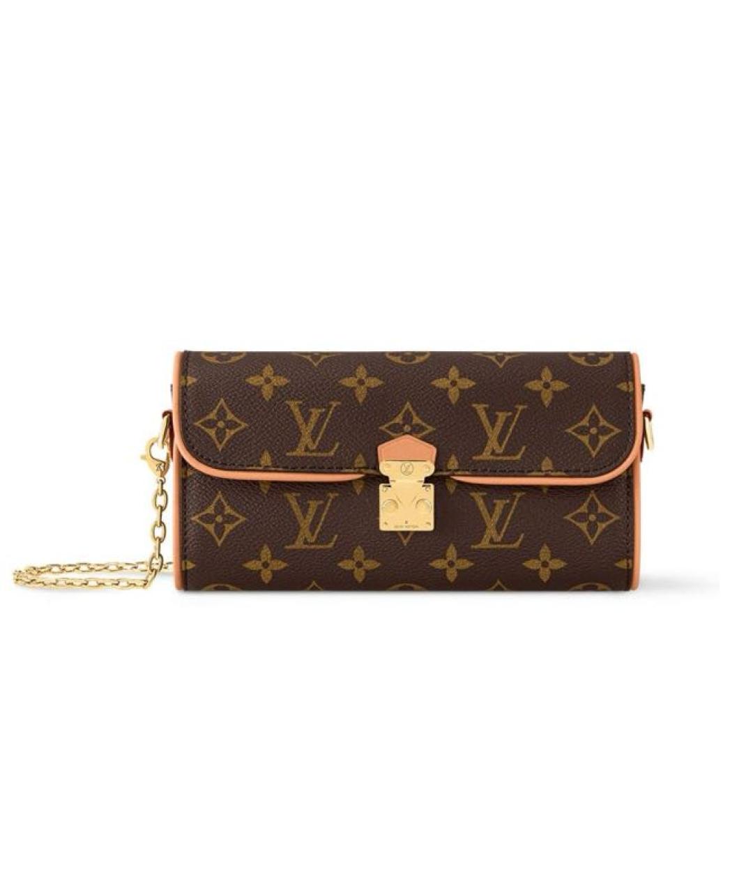LOUIS VUITTON Коричневая кожаная сумка через плечо, фото 5