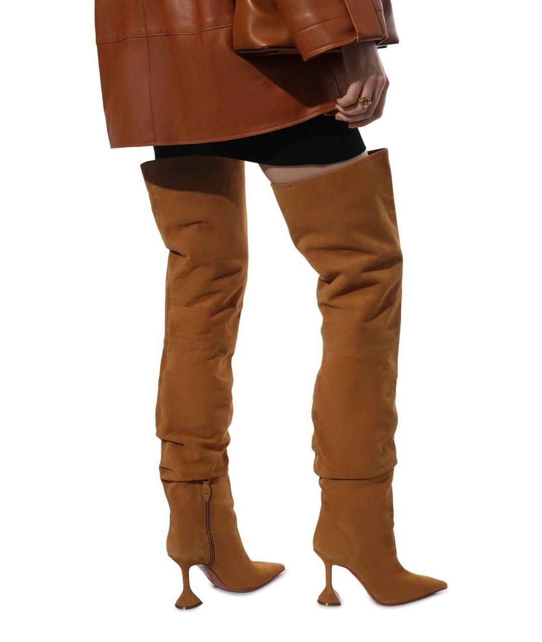 Amina Muaddi Замшевые ботфорты, фото 3