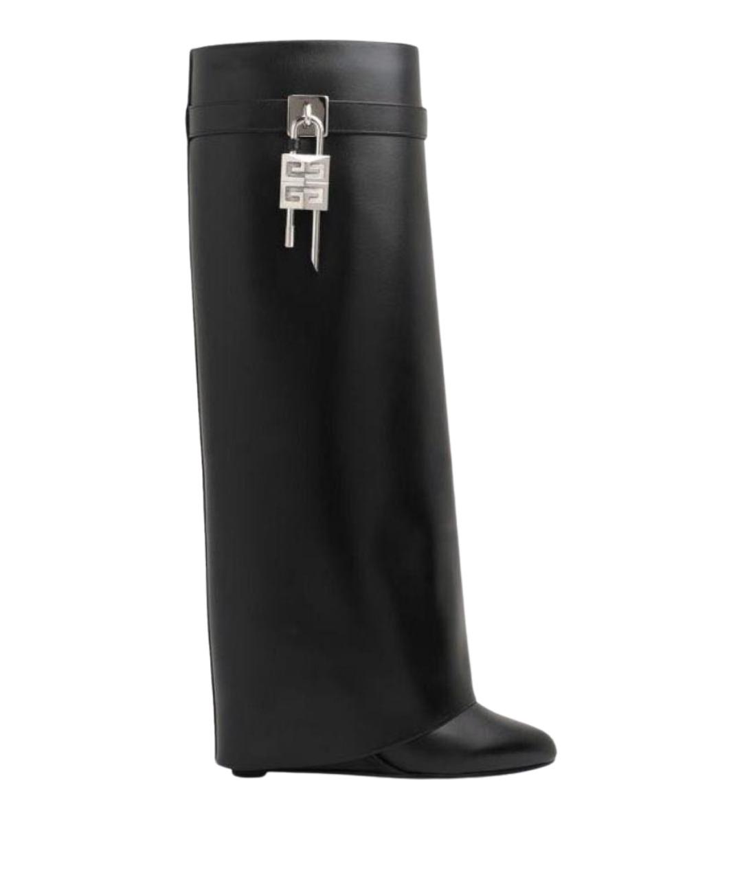 GIVENCHY Черные кожаные сапоги, фото 1