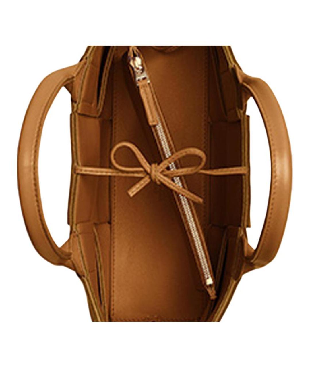 BOTTEGA VENETA Коричневая кожаная сумка через плечо, фото 5