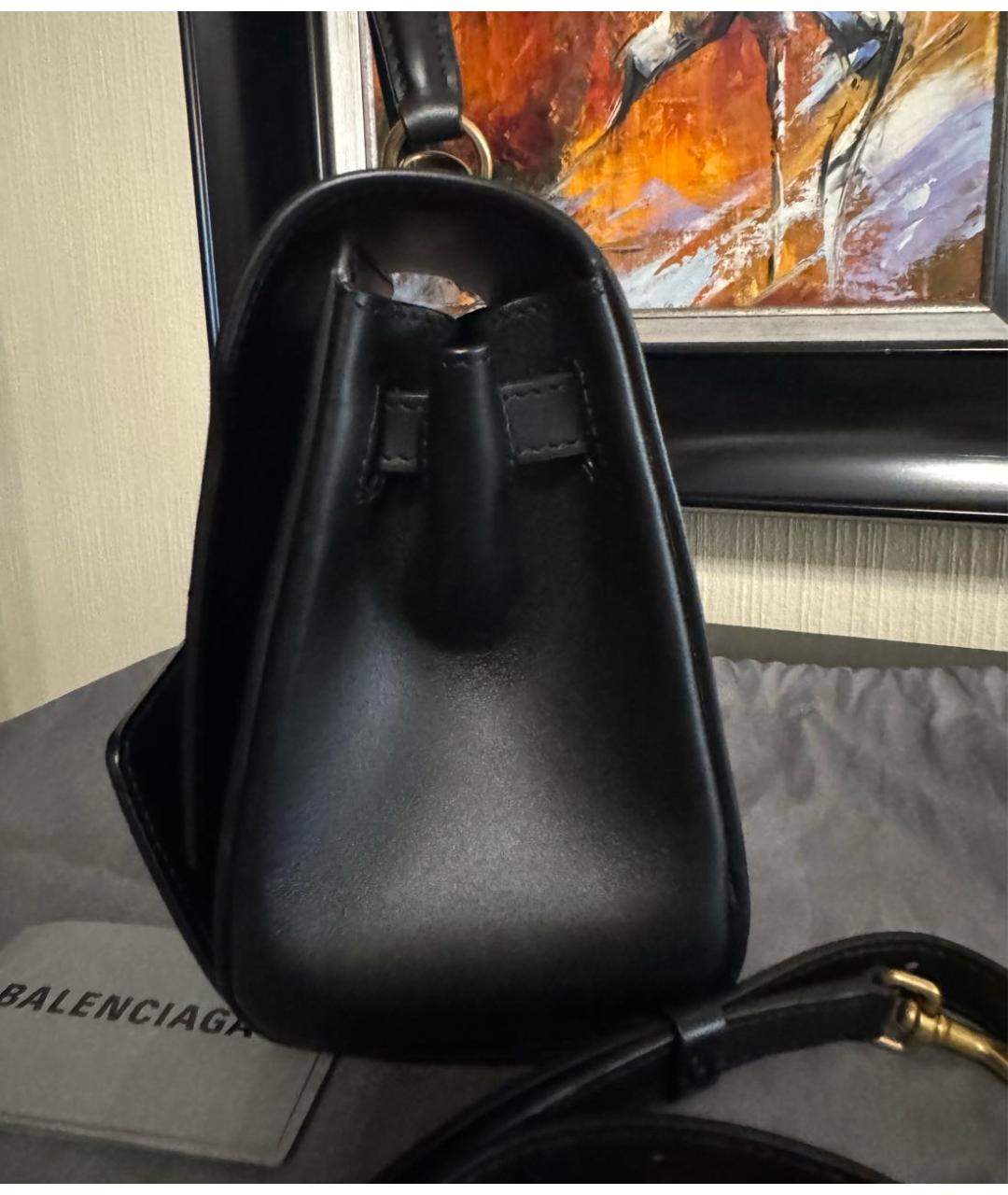 BALENCIAGA Черная кожаная сумка через плечо, фото 2