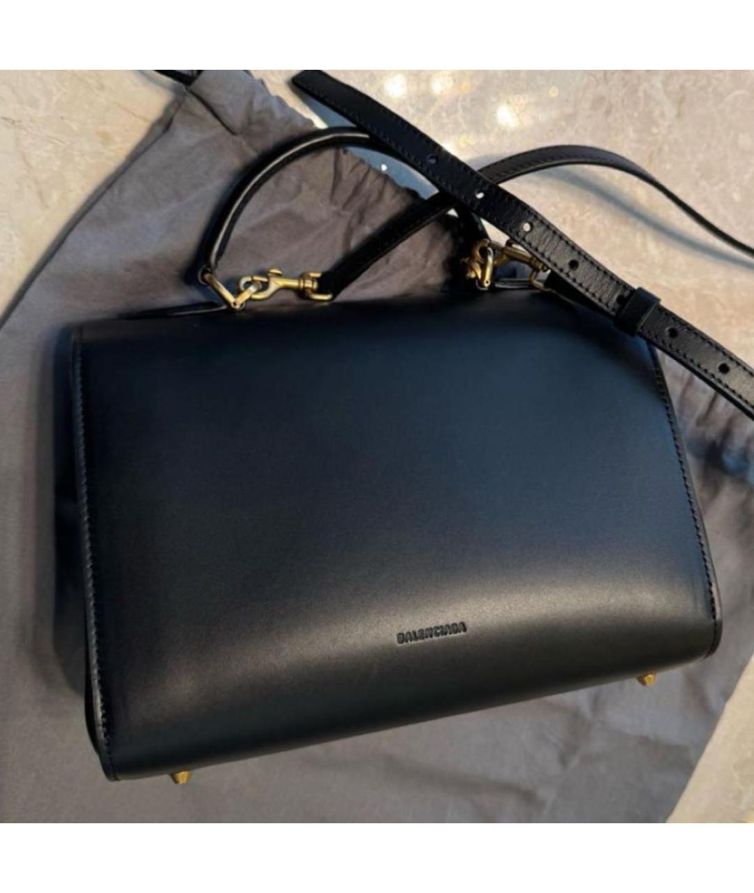 BALENCIAGA Черная кожаная сумка через плечо, фото 3
