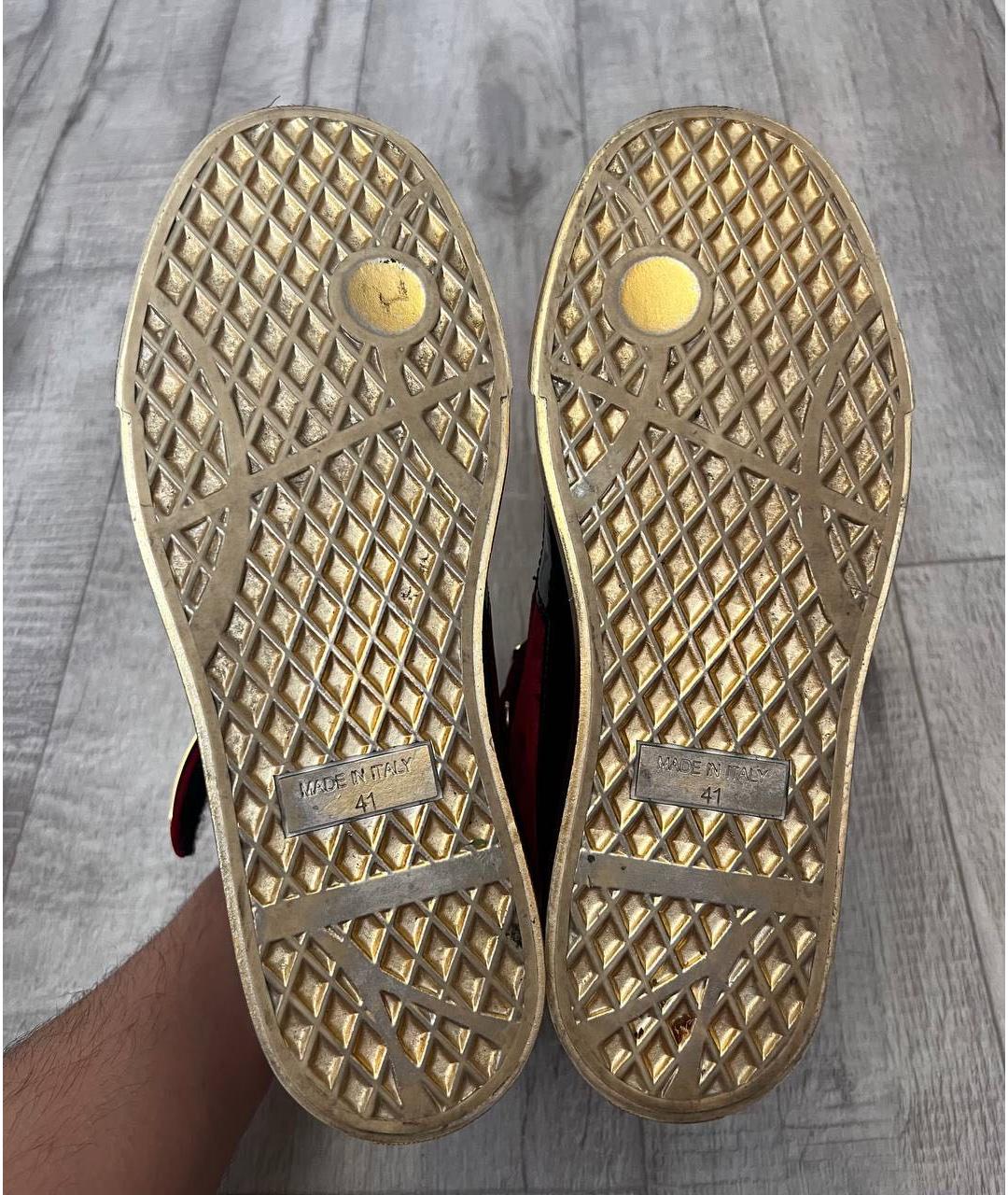 GIUSEPPE ZANOTTI DESIGN Бордовые текстильные высокие кроссовки / кеды, фото 6