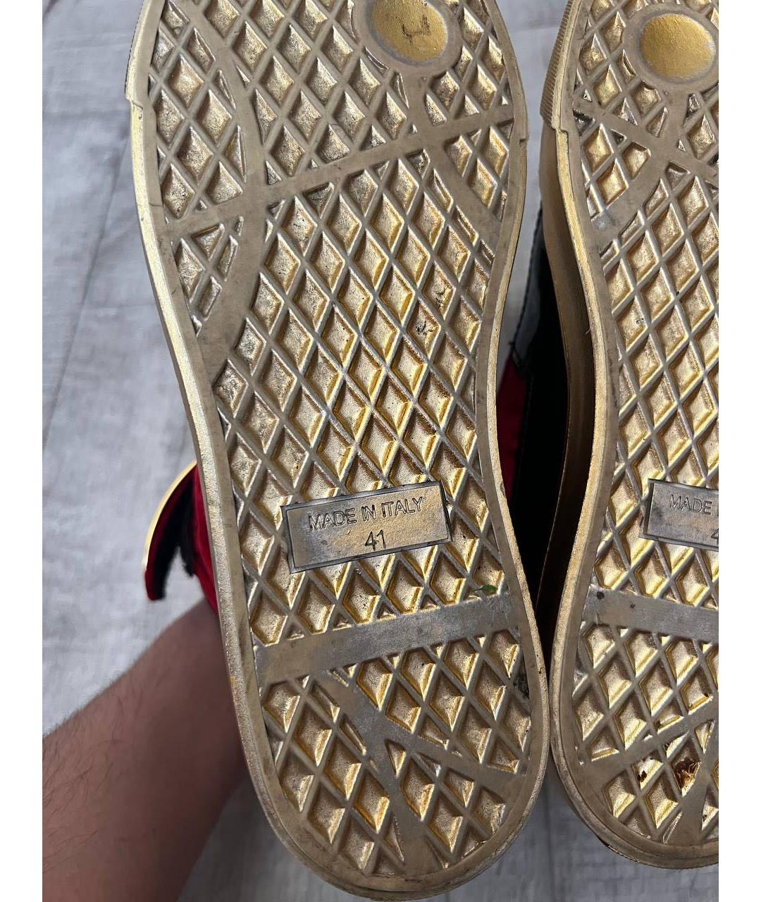 GIUSEPPE ZANOTTI DESIGN Бордовые текстильные высокие кроссовки / кеды, фото 7