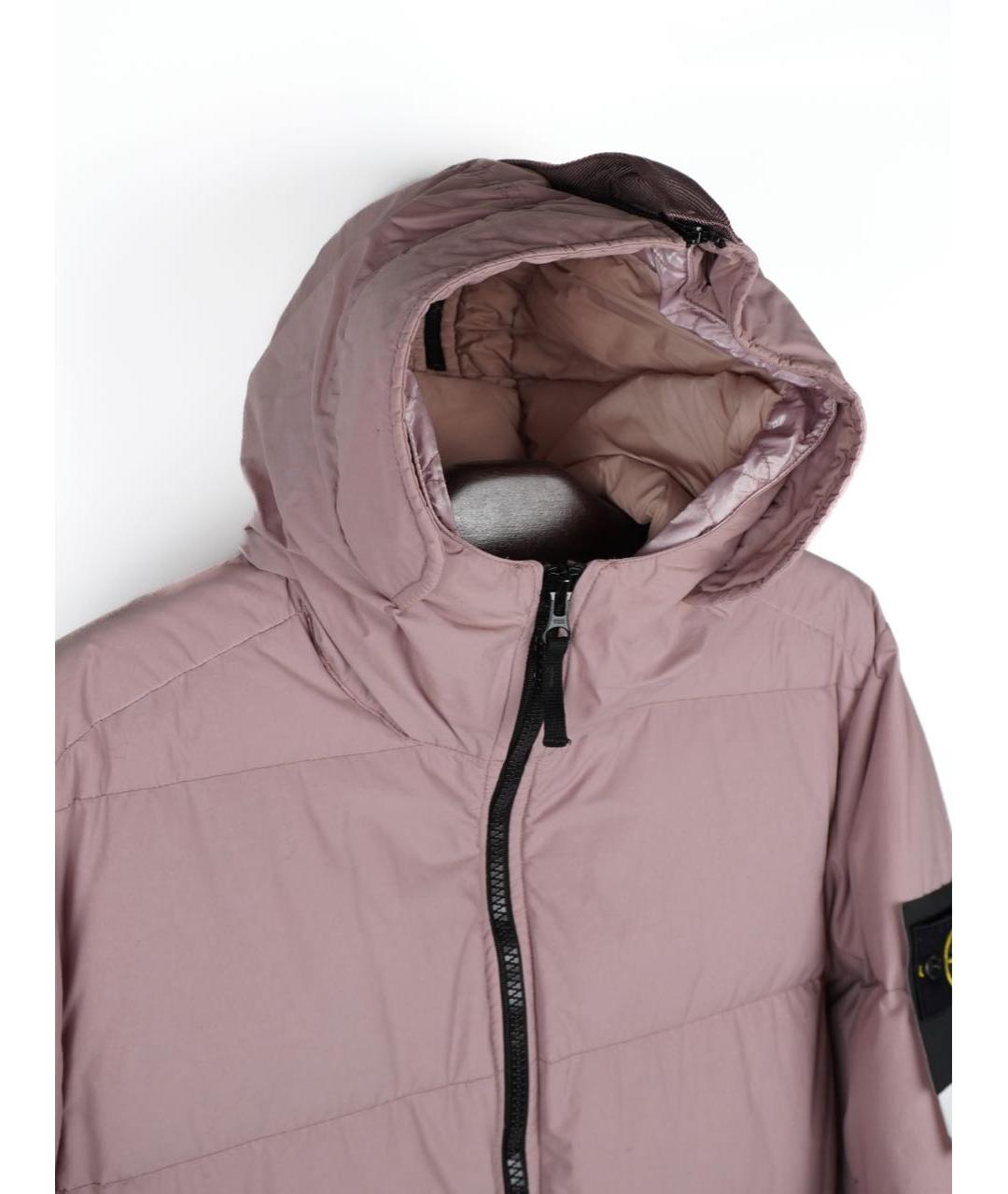 STONE ISLAND Коралловый полиамидовый пуховик, фото 3