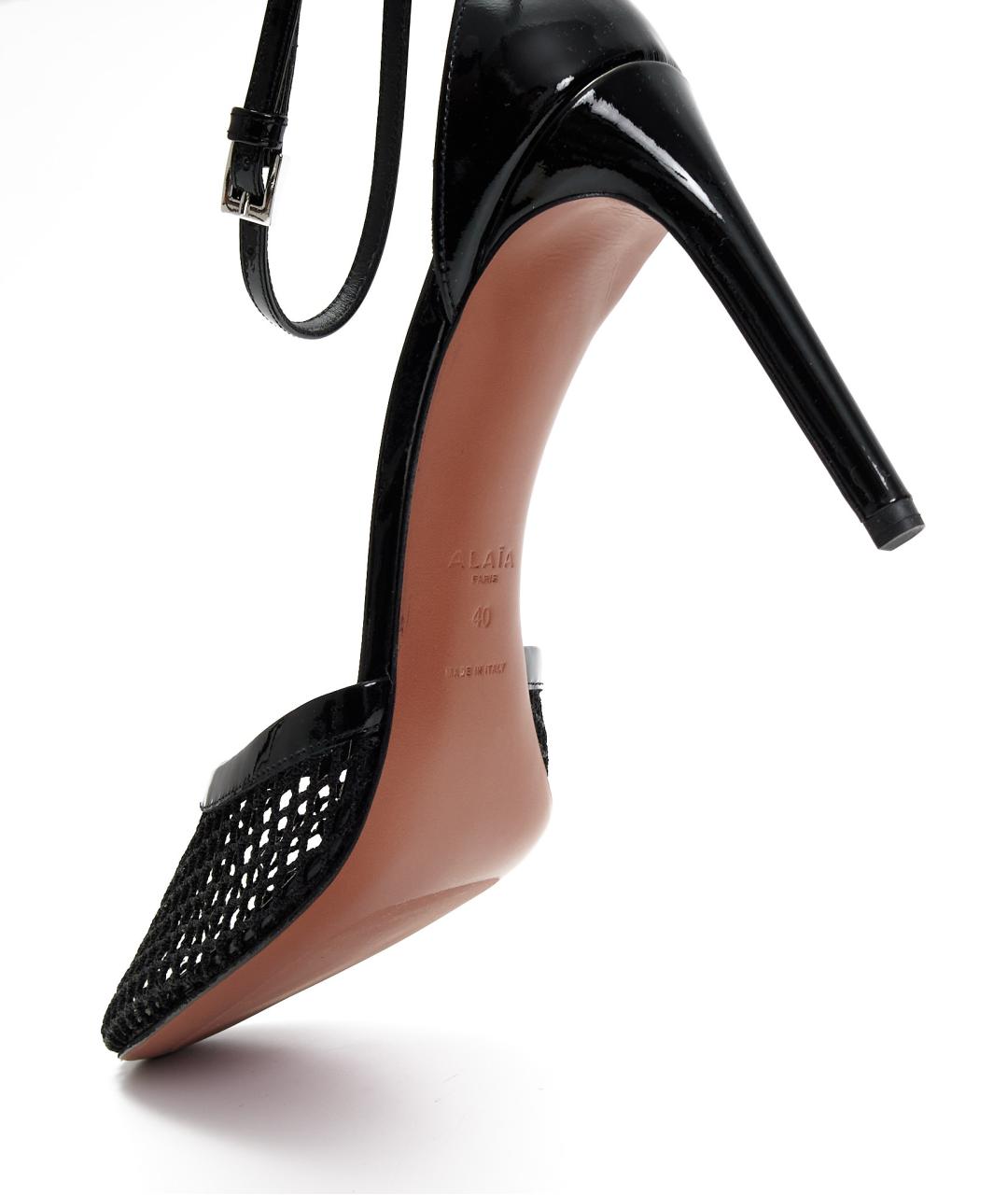 ALAIA Черные кожаные босоножки, фото 4