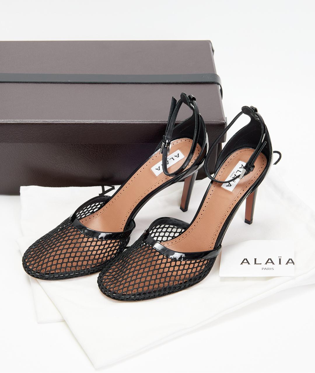 ALAIA Черные кожаные босоножки, фото 6
