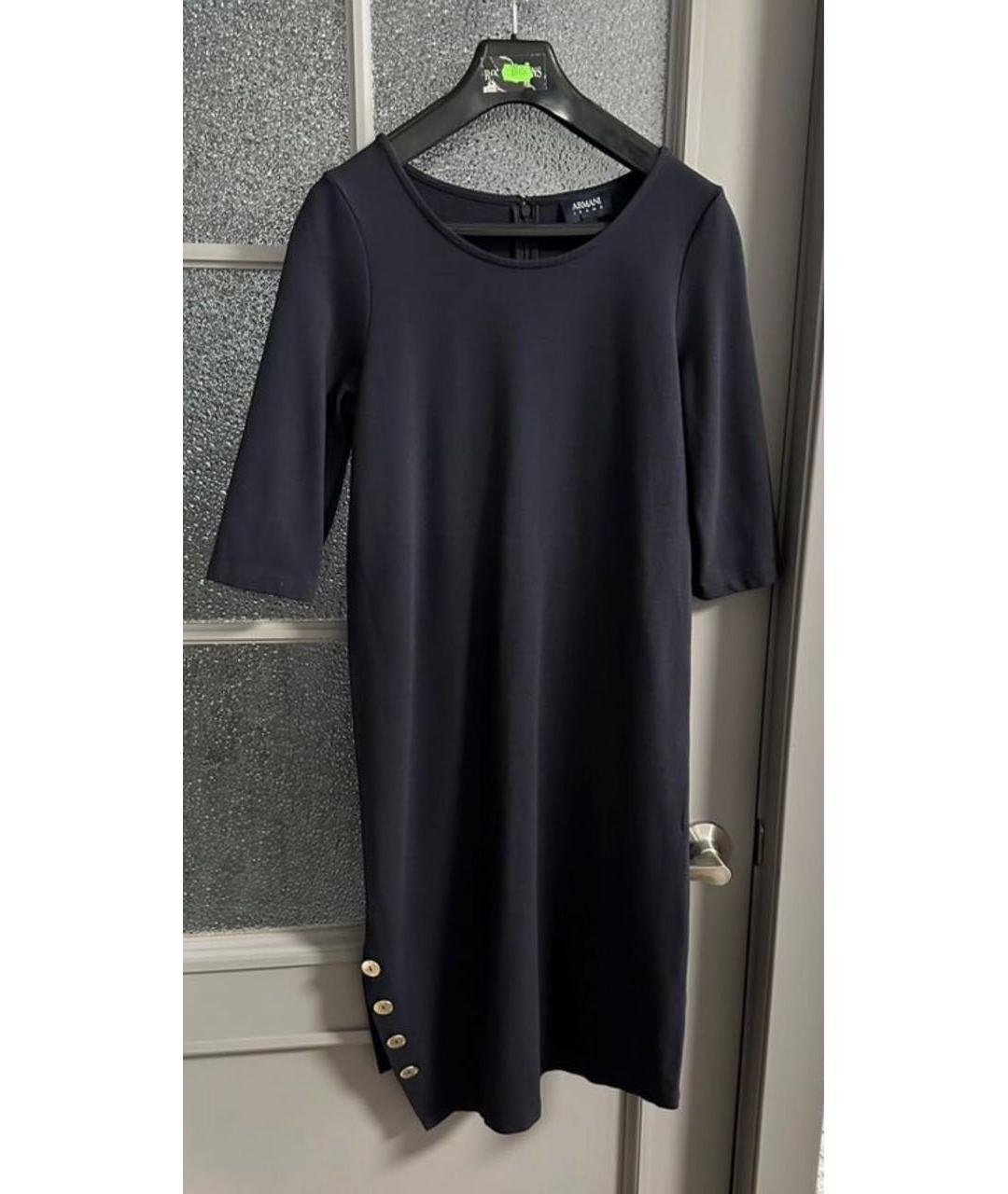 ARMANI JEANS Темно-синее вискозное повседневное платье, фото 5