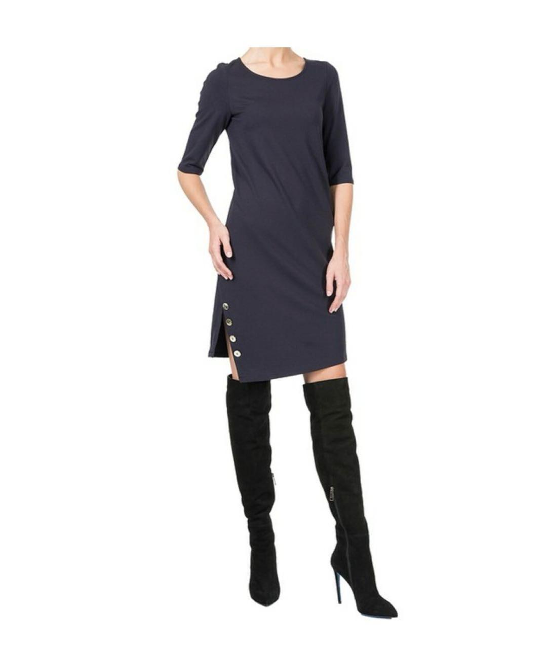 ARMANI JEANS Темно-синее вискозное повседневное платье, фото 7