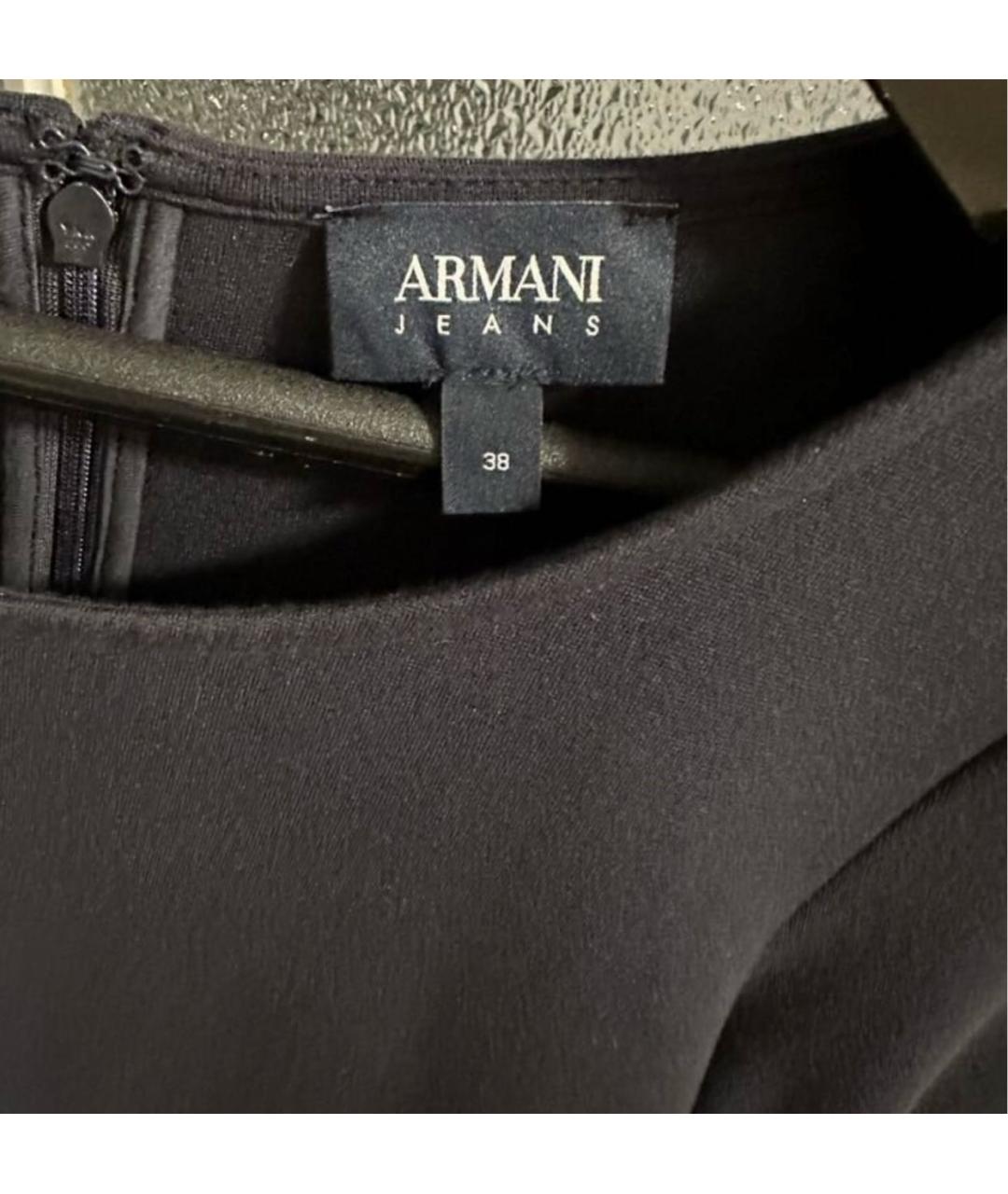 ARMANI JEANS Темно-синее вискозное повседневное платье, фото 3