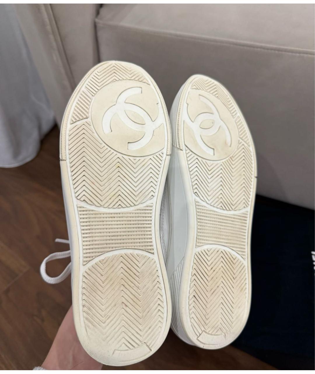 CHANEL Белые кожаные кеды, фото 6