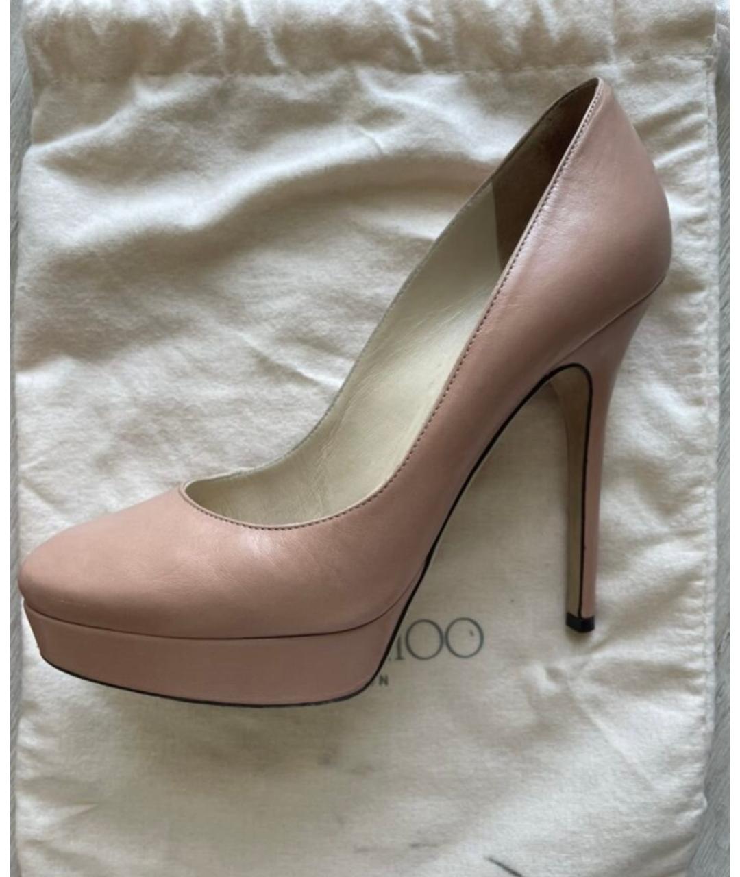 JIMMY CHOO Розовые кожаные туфли, фото 4