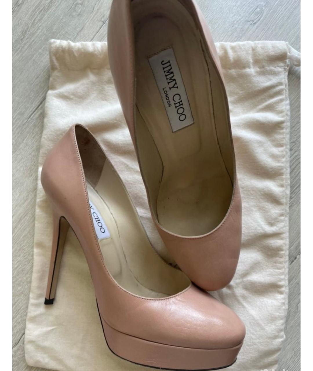 JIMMY CHOO Розовые кожаные туфли, фото 2