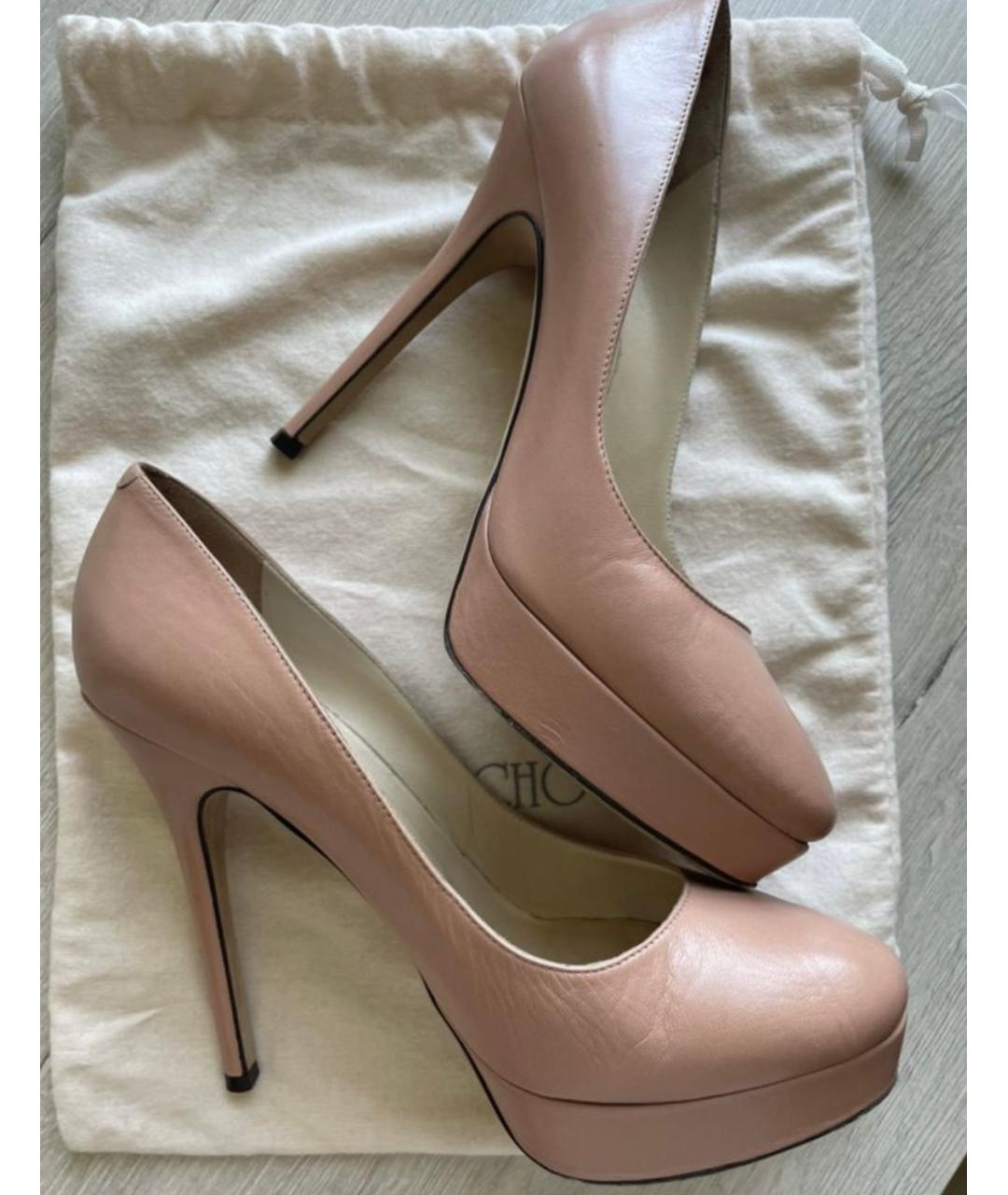 JIMMY CHOO Розовые кожаные туфли, фото 3