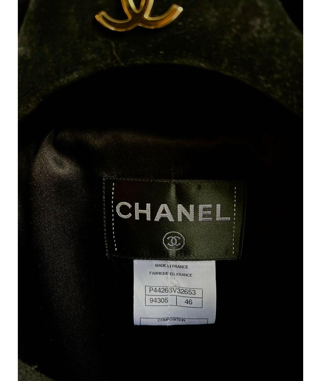 CHANEL Черное шерстяное пальто, фото 2