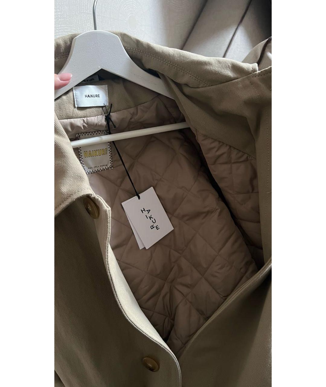 HAIKURE Бежевое хлопковое пальто, фото 4