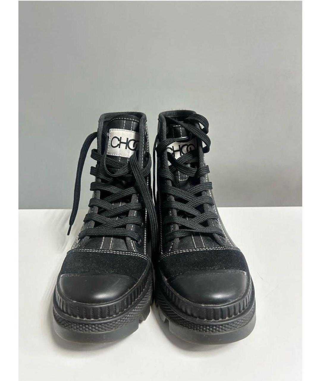 JIMMY CHOO Черные кожаные ботинки, фото 2