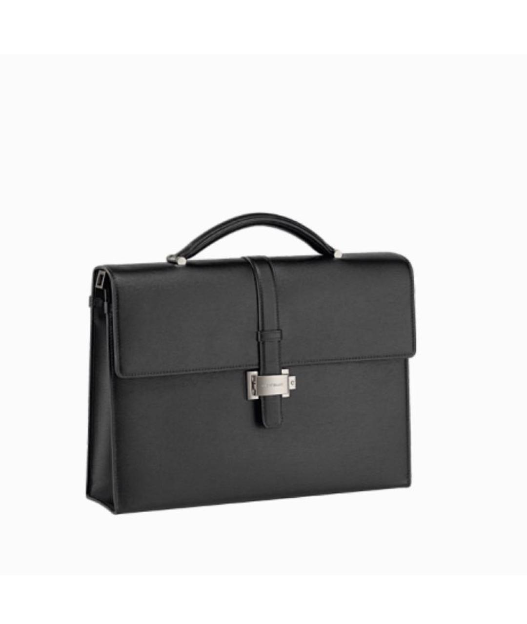 MONTBLANC Черный кожаный портфель, фото 7