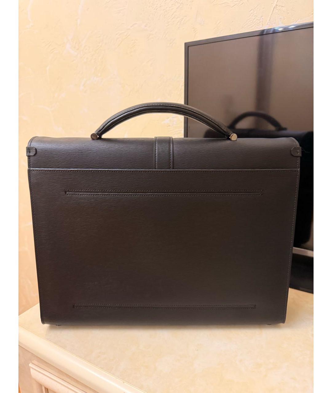 MONTBLANC Черный кожаный портфель, фото 3