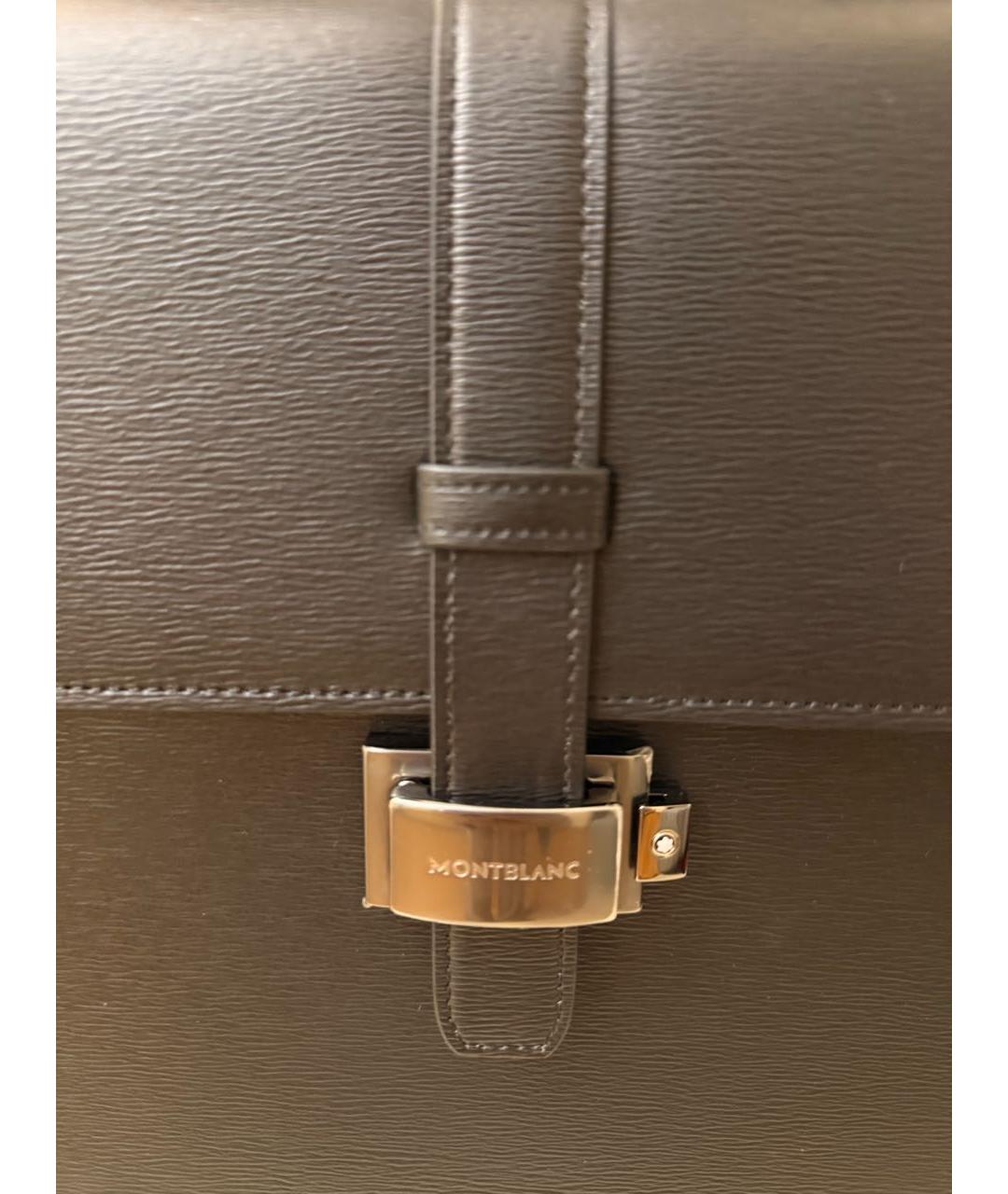 MONTBLANC Черный кожаный портфель, фото 5