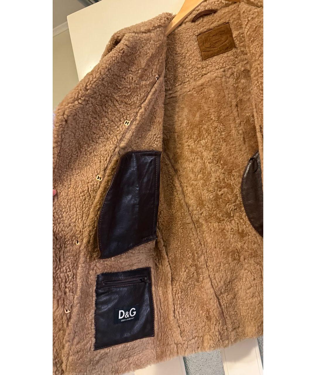 DOLCE&GABBANA Коричневая кожаная дубленка/шуба, фото 3