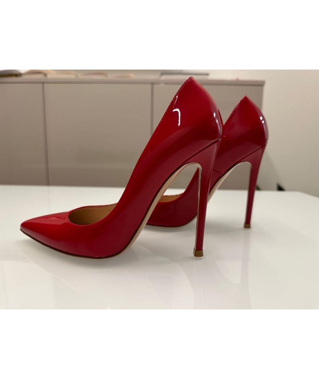 GIANVITO ROSSI Красные кожаные туфли, фото 4
