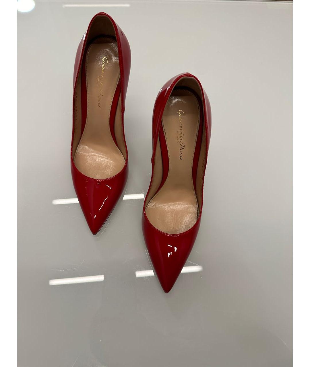 GIANVITO ROSSI Красные кожаные туфли, фото 2
