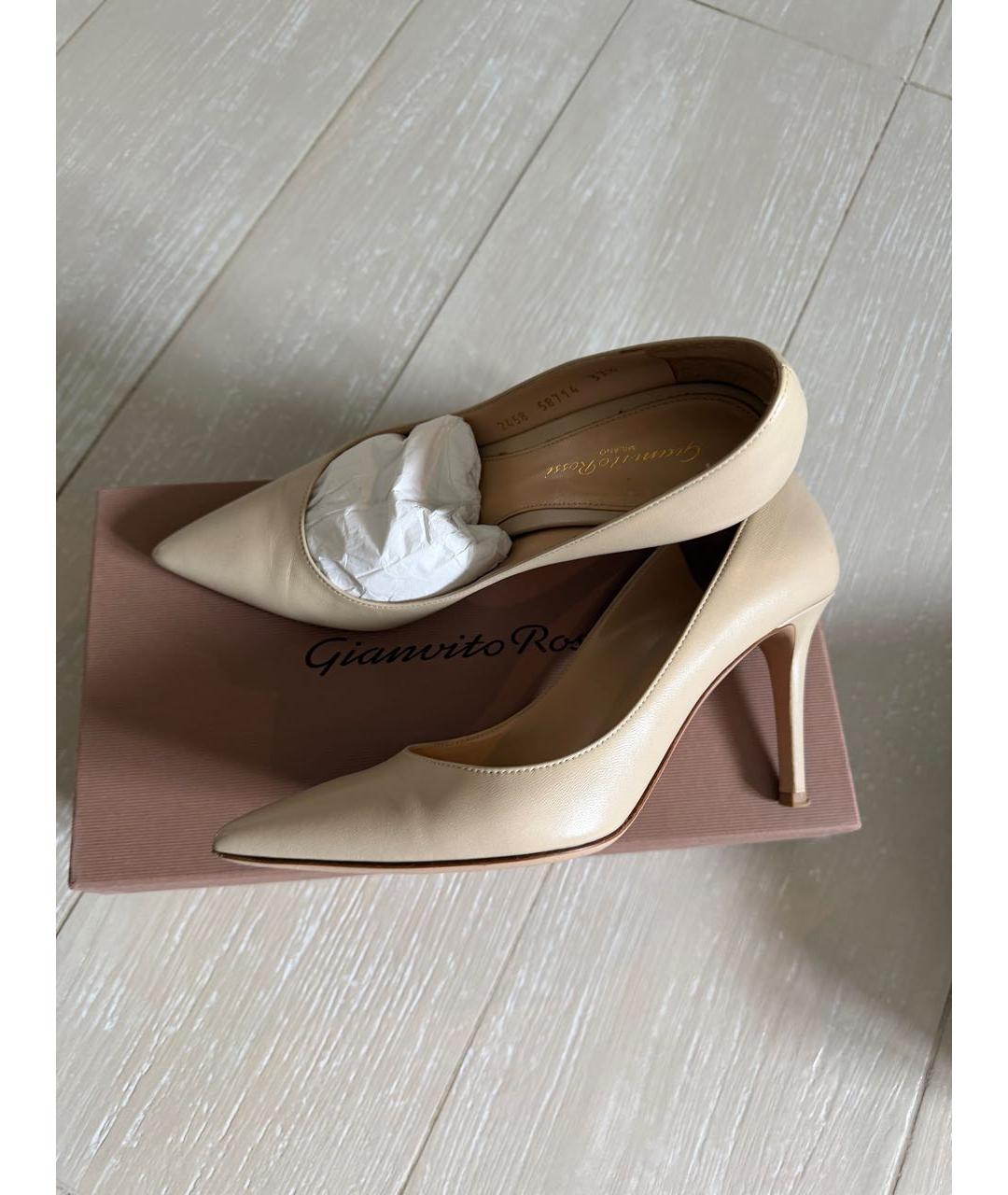 GIANVITO ROSSI Бежевые кожаные туфли, фото 3