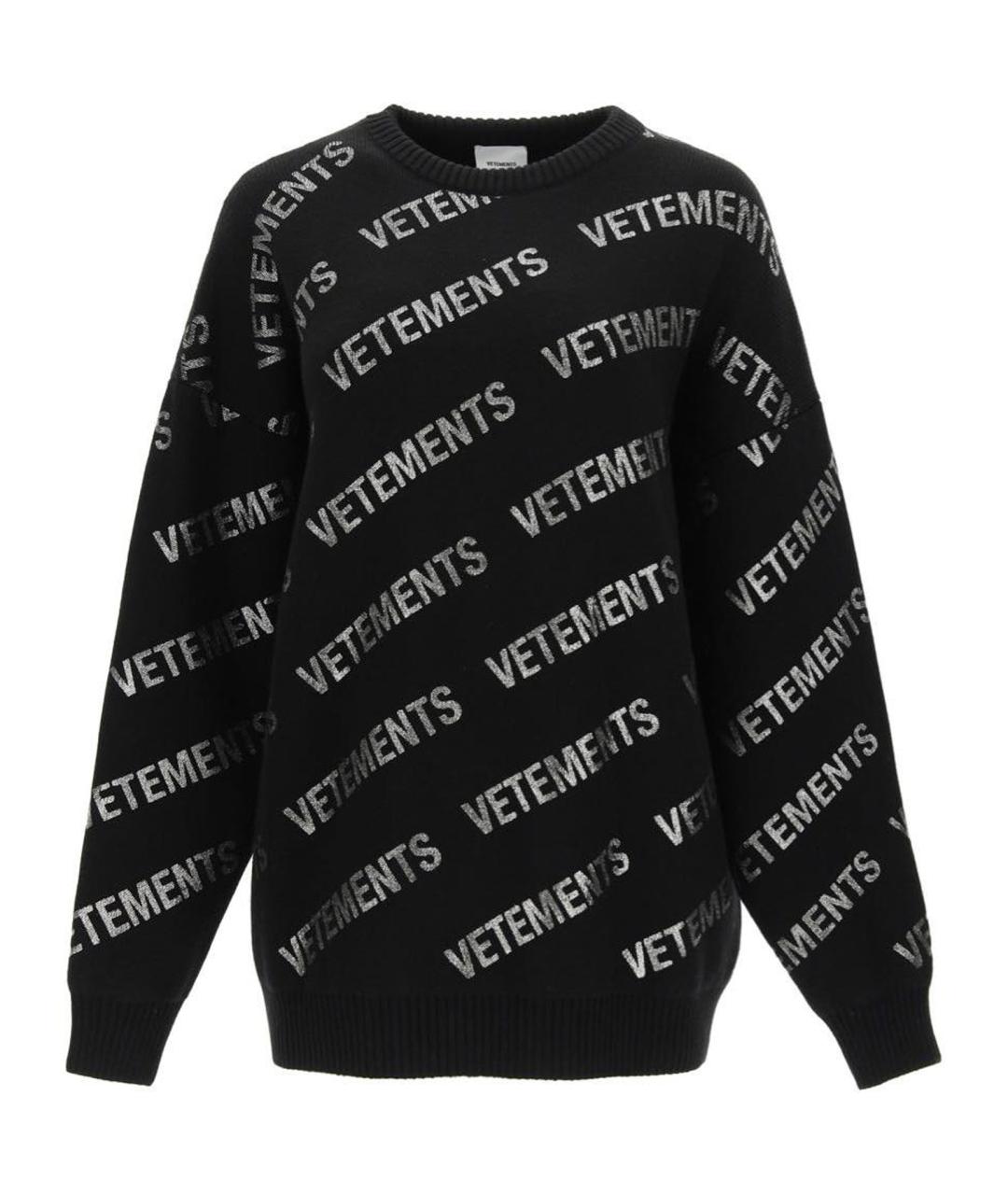 VETEMENTS Черный шерстяной джемпер / свитер, фото 1