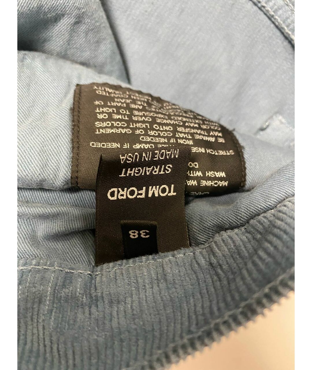 TOM FORD Голубые хлопковые прямые джинсы, фото 5