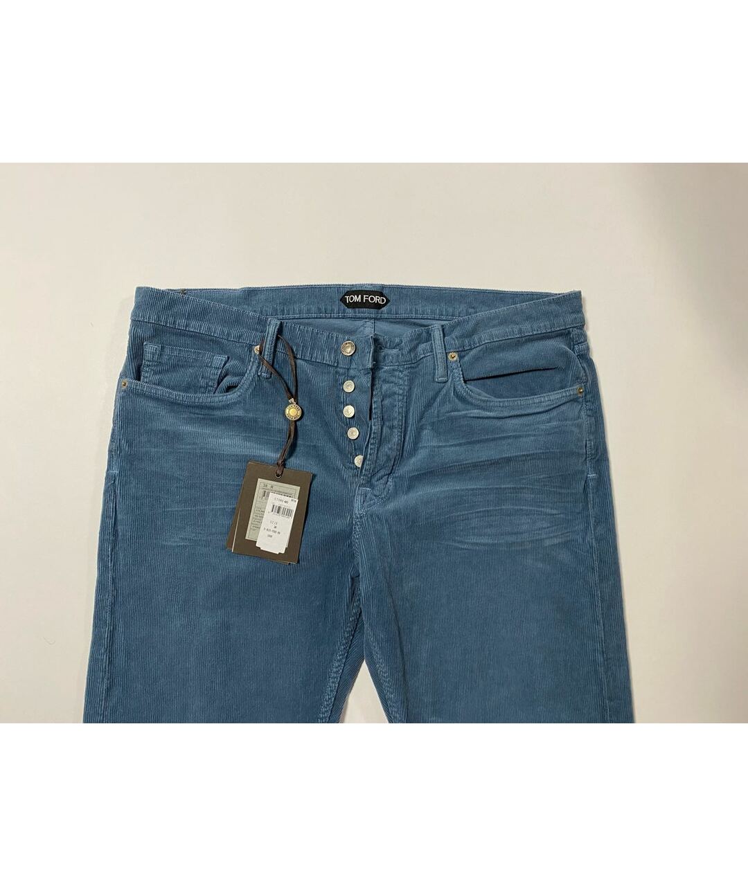 TOM FORD Голубые хлопковые прямые джинсы, фото 3