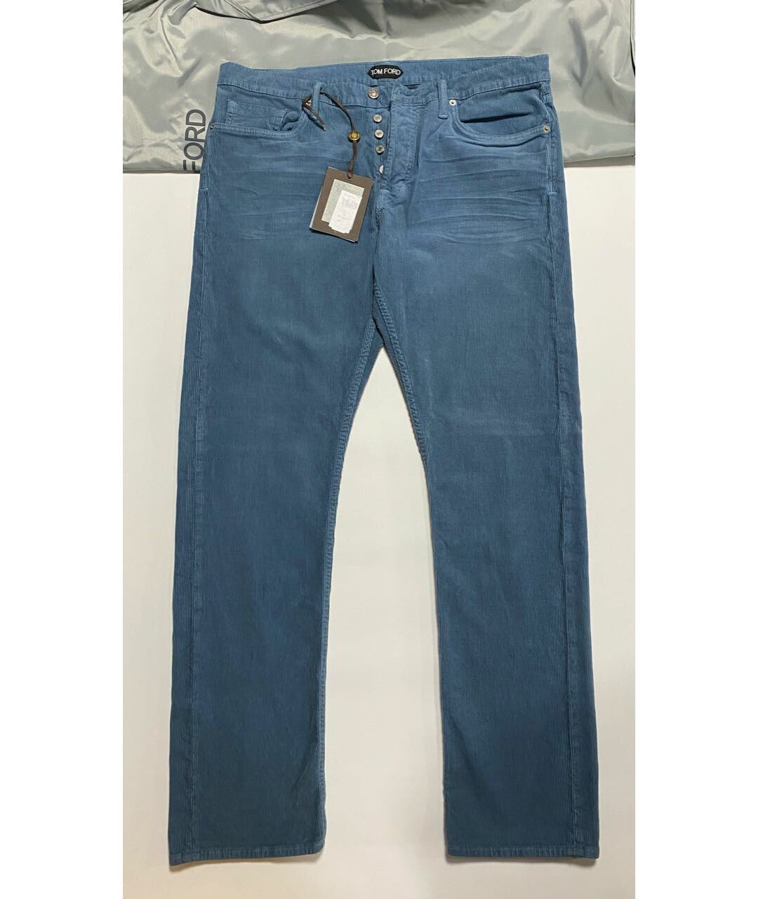 TOM FORD Голубые хлопковые прямые джинсы, фото 7