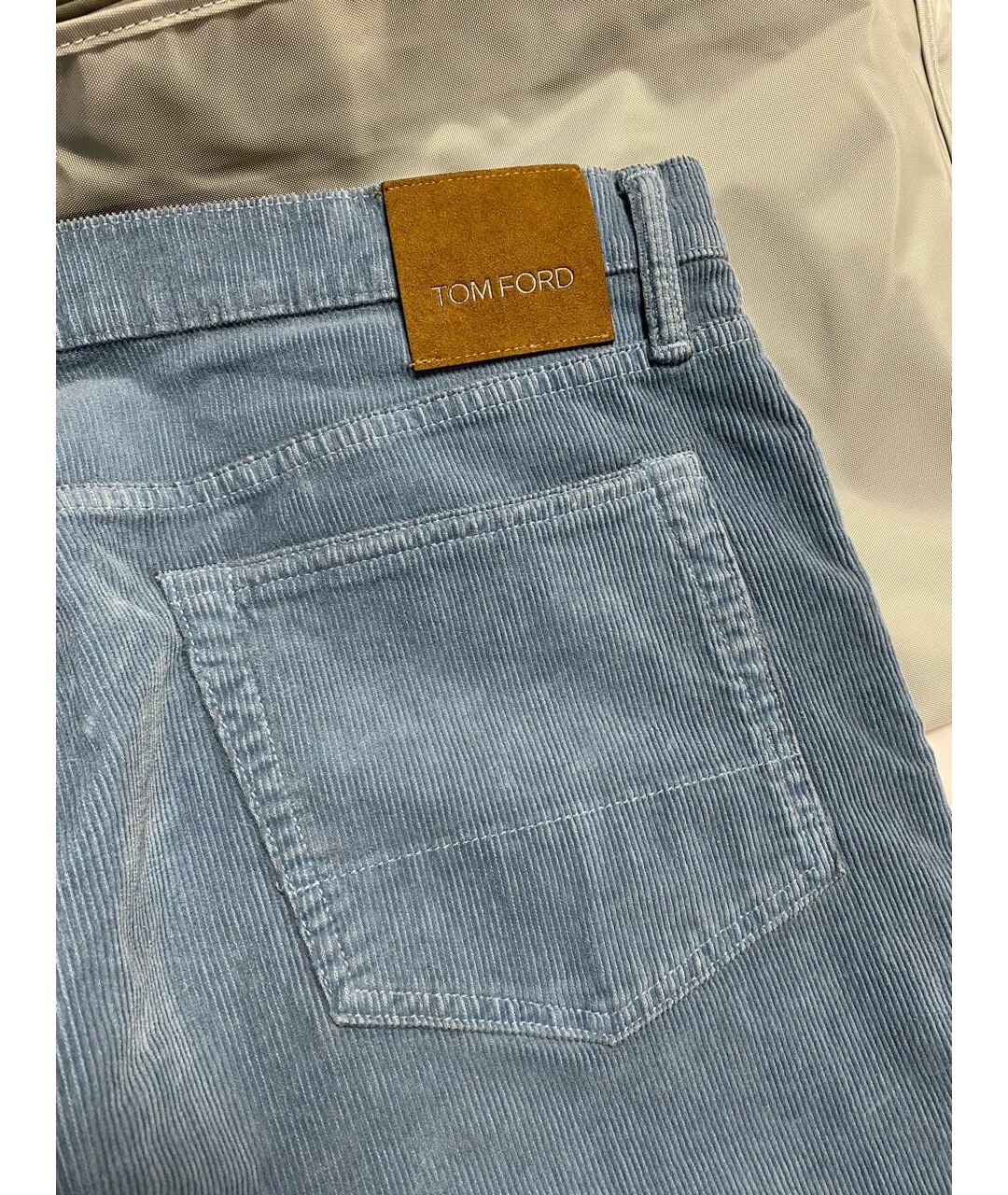 TOM FORD Голубые хлопковые прямые джинсы, фото 4