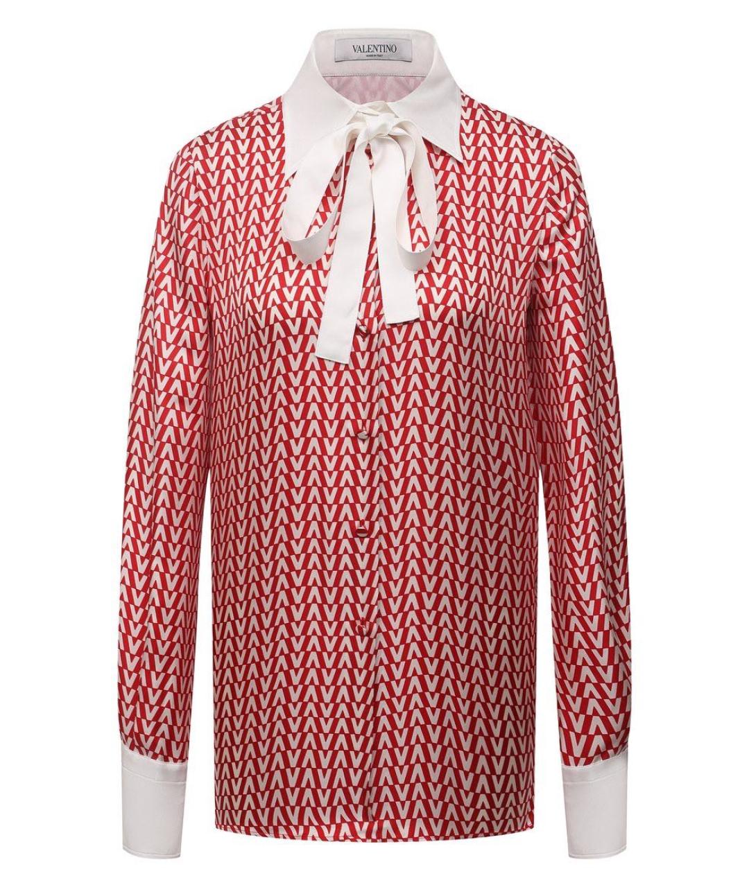 VALENTINO Красная шелковая блузы, фото 1
