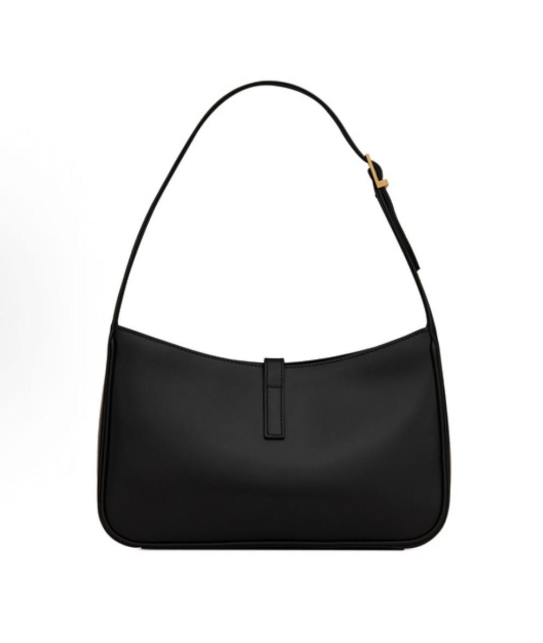 SAINT LAURENT Черная кожаная сумка с короткими ручками, фото 4
