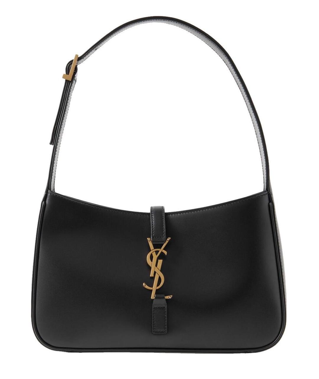SAINT LAURENT Черная кожаная сумка с короткими ручками, фото 1