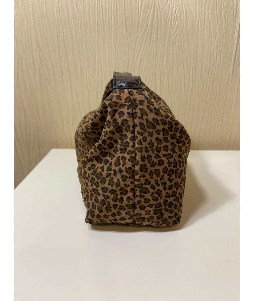 BOTTEGA VENETA Коричневая тканевая сумка с короткими ручками, фото 3