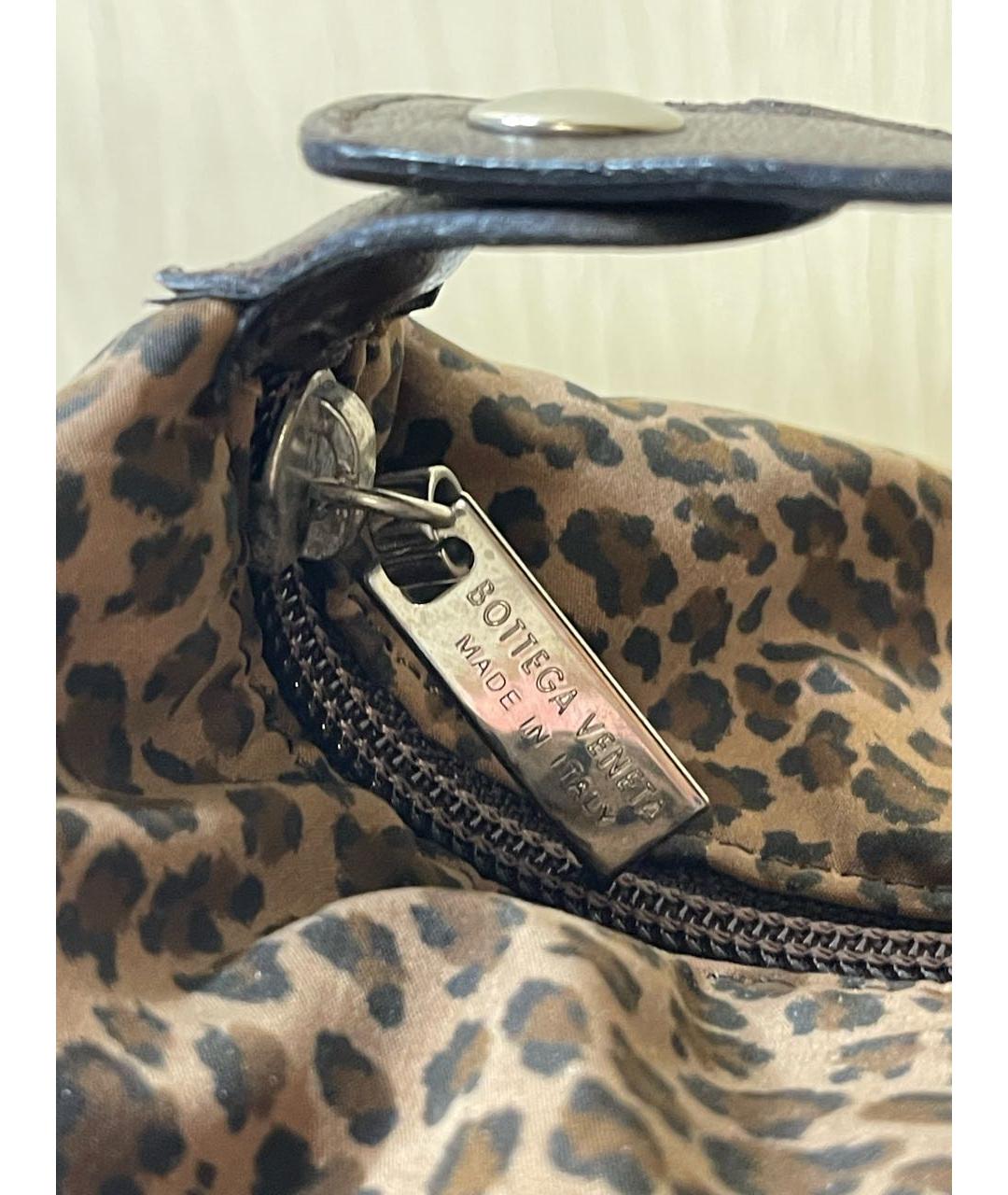 BOTTEGA VENETA Коричневая тканевая сумка с короткими ручками, фото 5