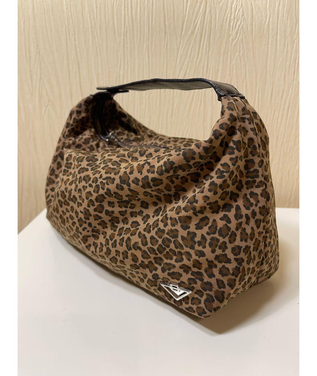 BOTTEGA VENETA Коричневая тканевая сумка с короткими ручками, фото 2