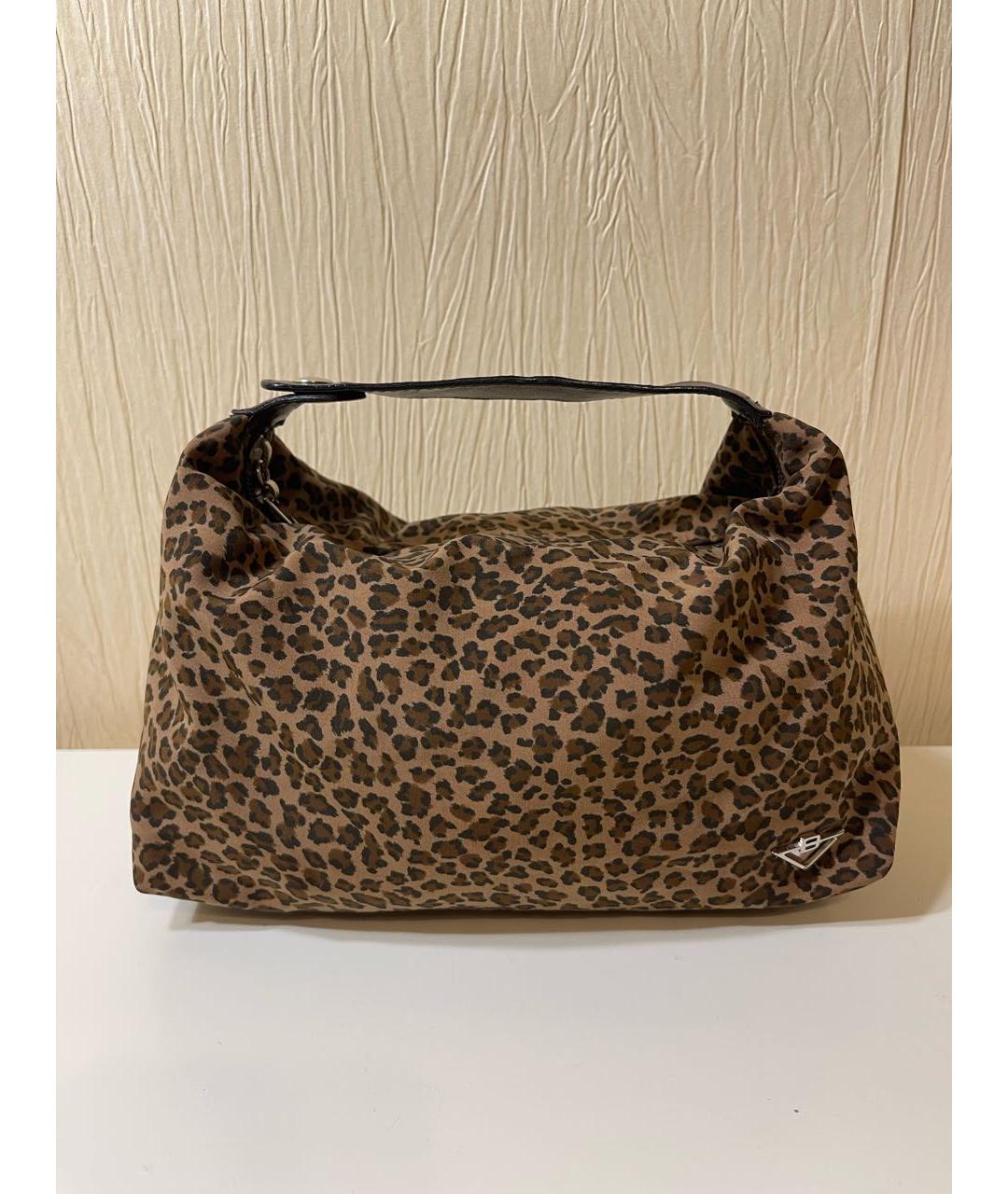 BOTTEGA VENETA Коричневая тканевая сумка с короткими ручками, фото 8