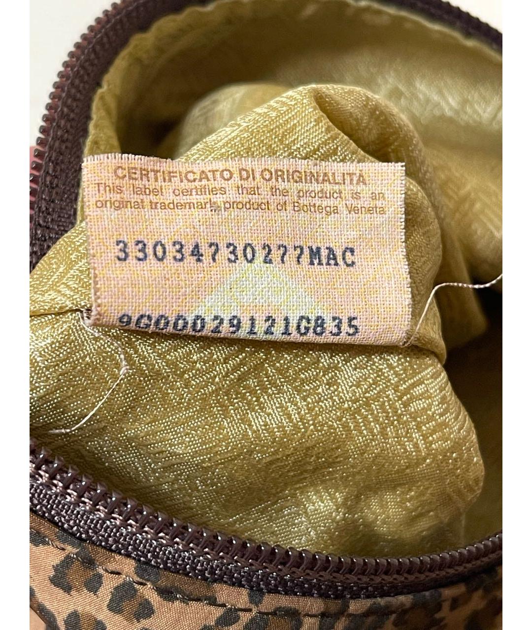 BOTTEGA VENETA Коричневая тканевая сумка с короткими ручками, фото 7