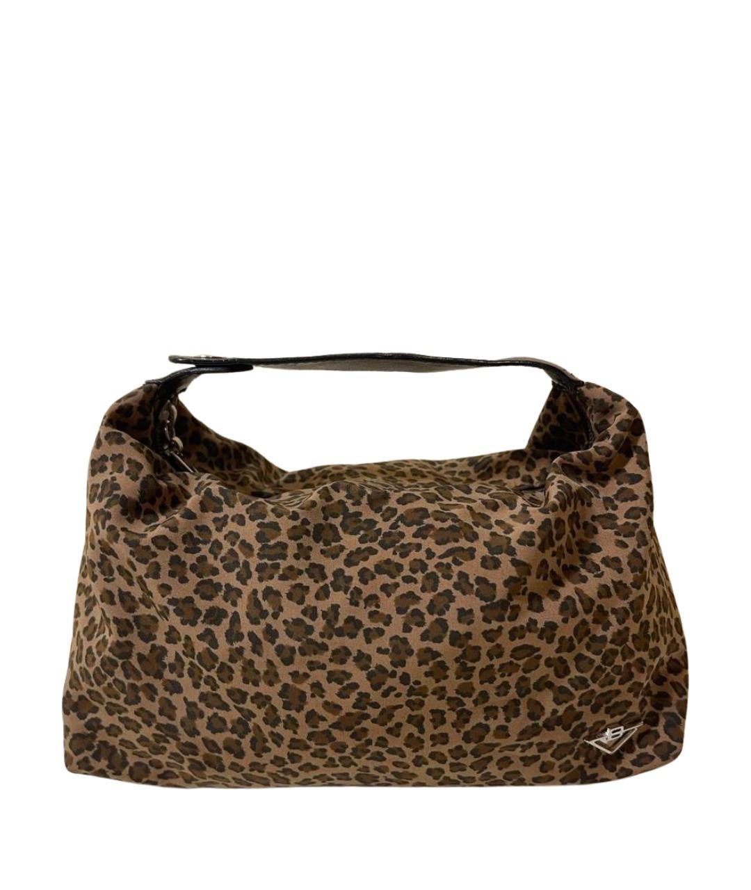 BOTTEGA VENETA Коричневая тканевая сумка с короткими ручками, фото 1