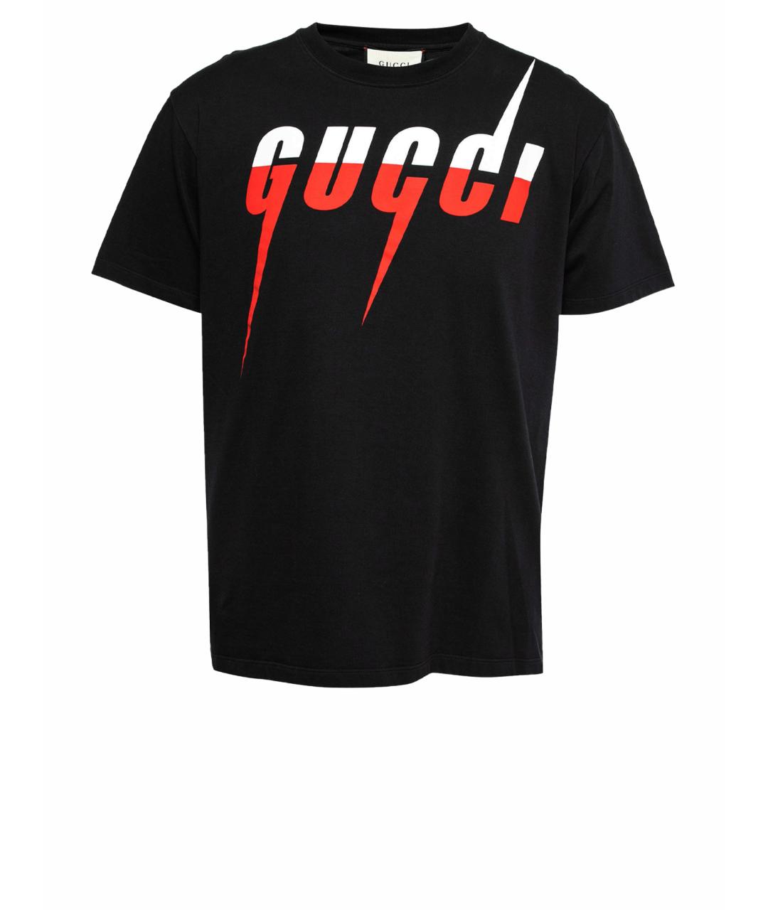 GUCCI Черная хлопковая футболка, фото 1