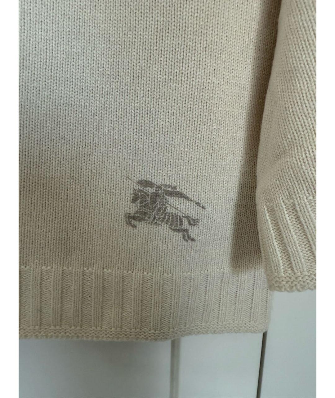 BURBERRY Белый кашемировый джемпер / свитер, фото 3