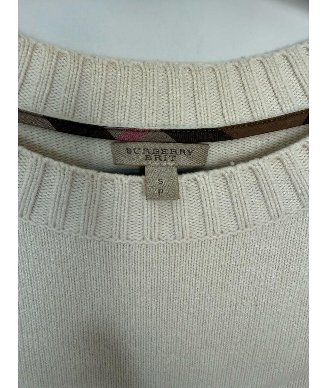 BURBERRY Белый кашемировый джемпер / свитер, фото 4