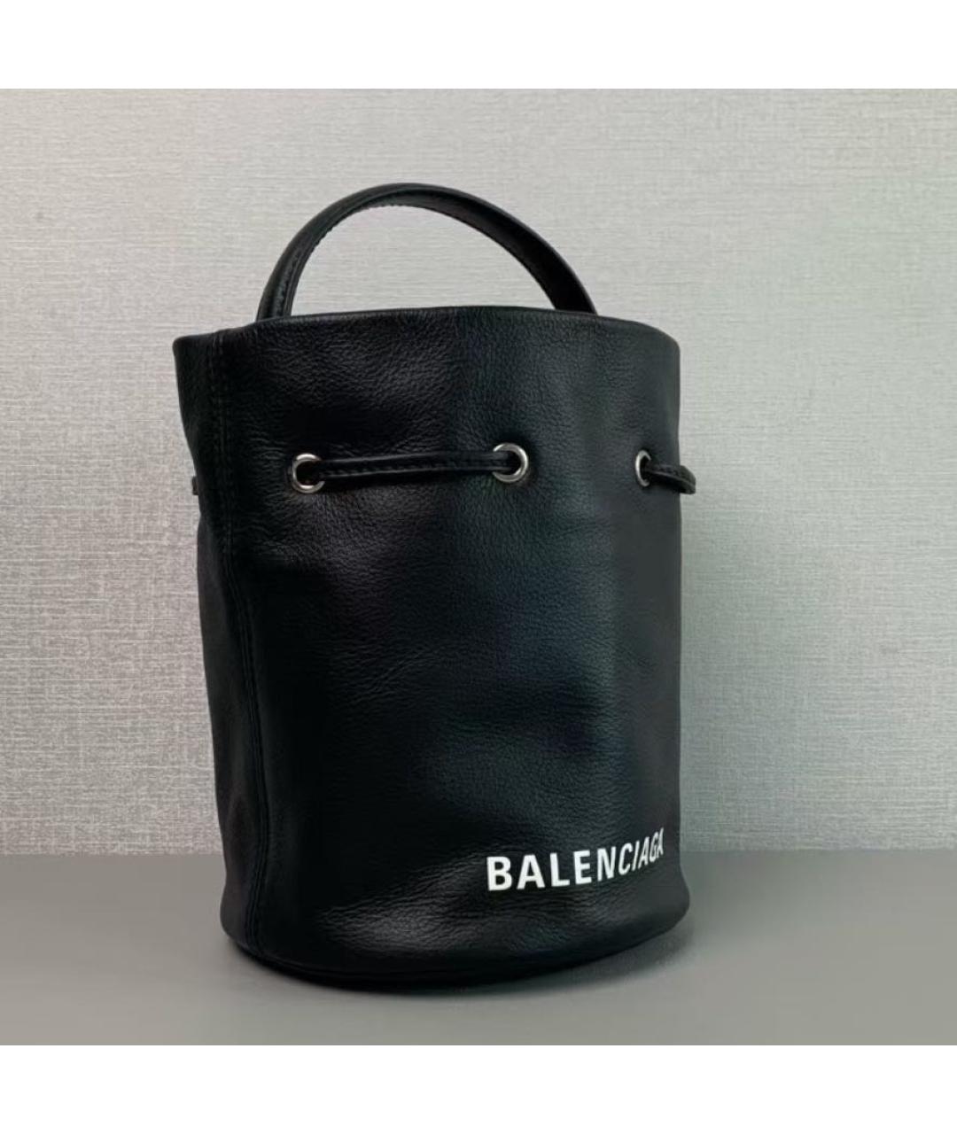 BALENCIAGA Черная кожаная сумка тоут, фото 7