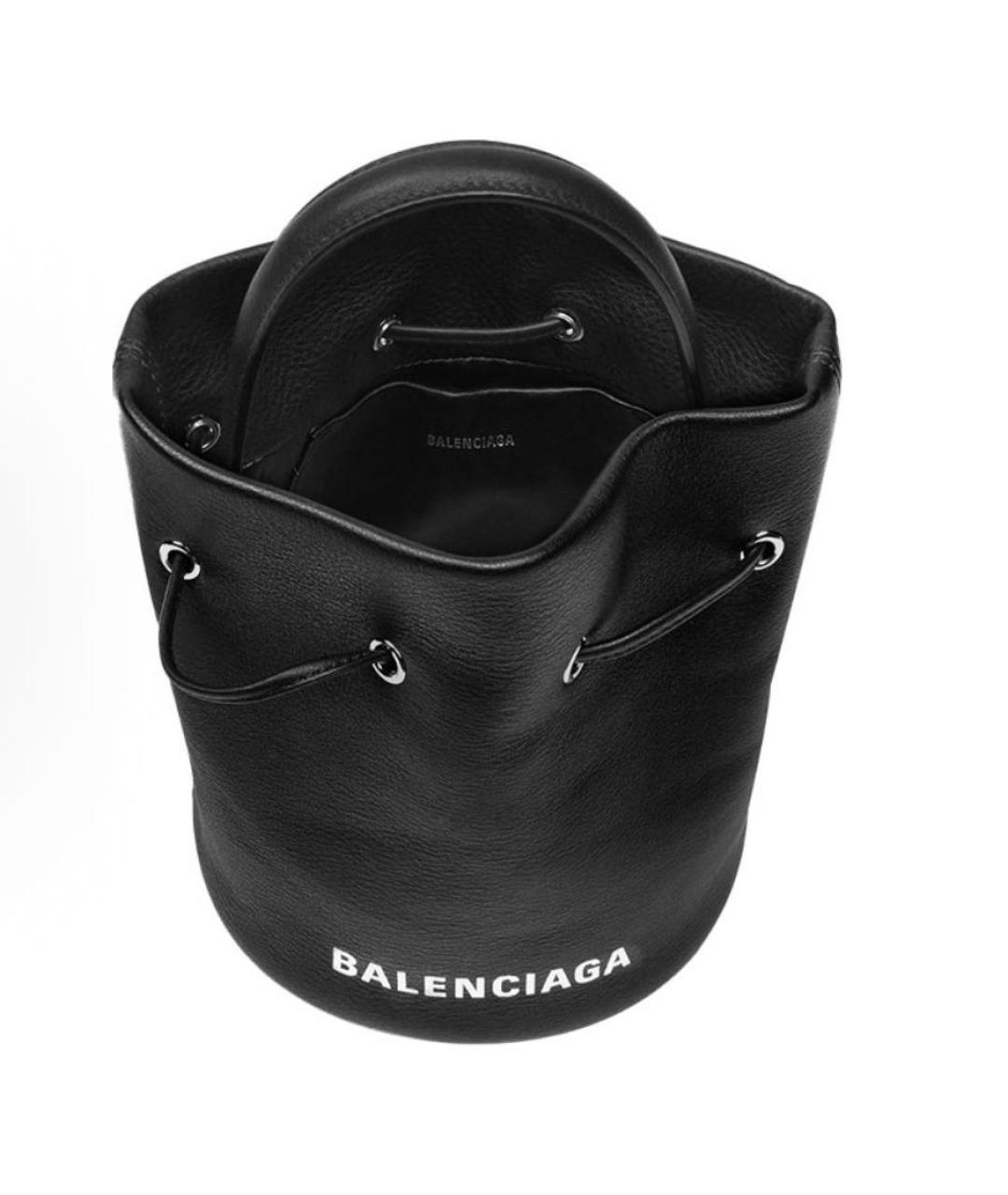 BALENCIAGA Черная кожаная сумка тоут, фото 4