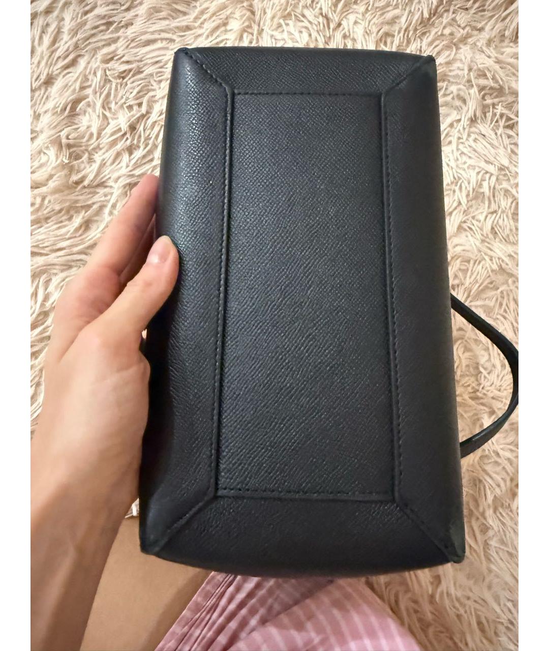CELINE Черная кожаная сумка тоут, фото 6