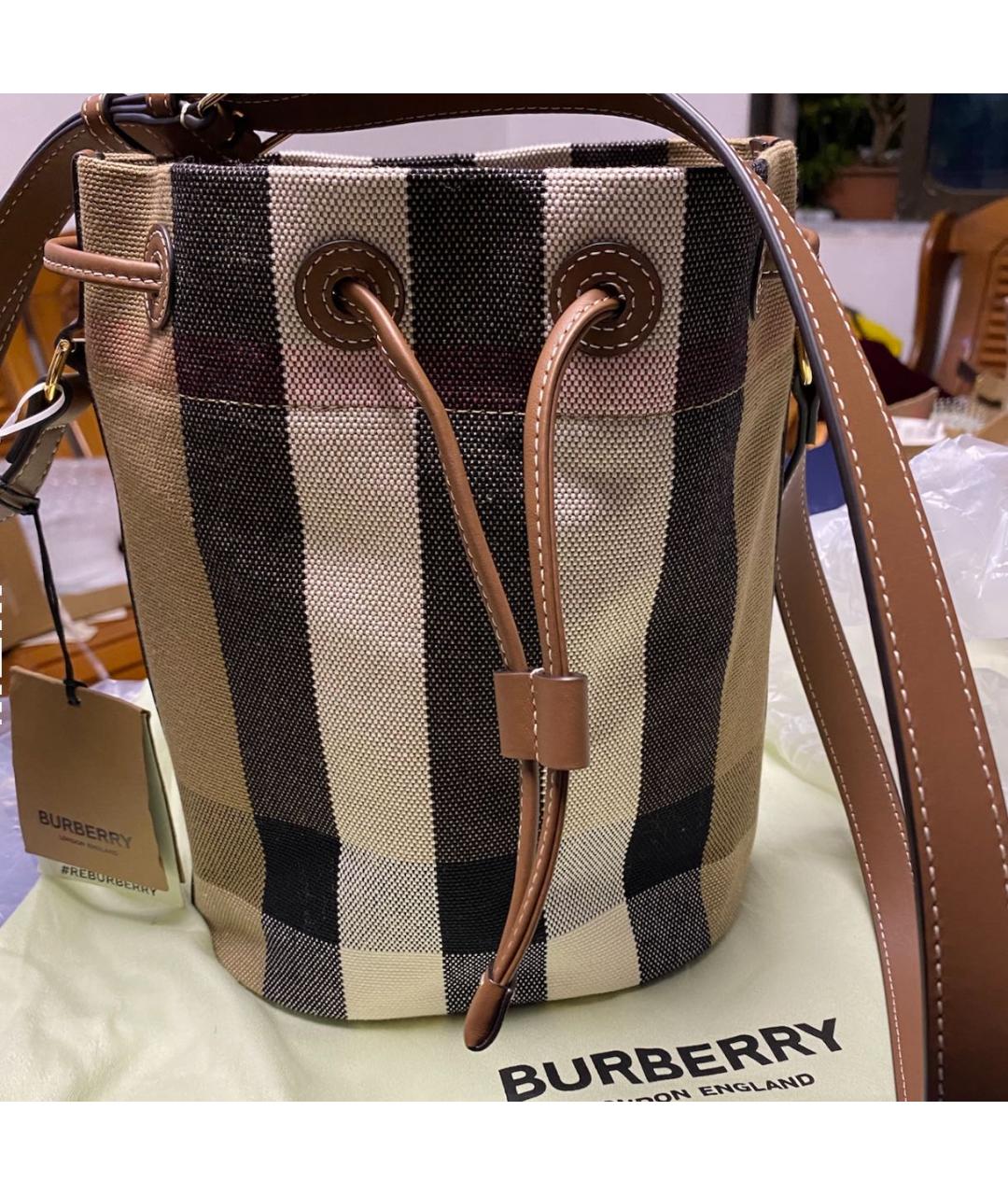 BURBERRY Коричневая сумка тоут, фото 8