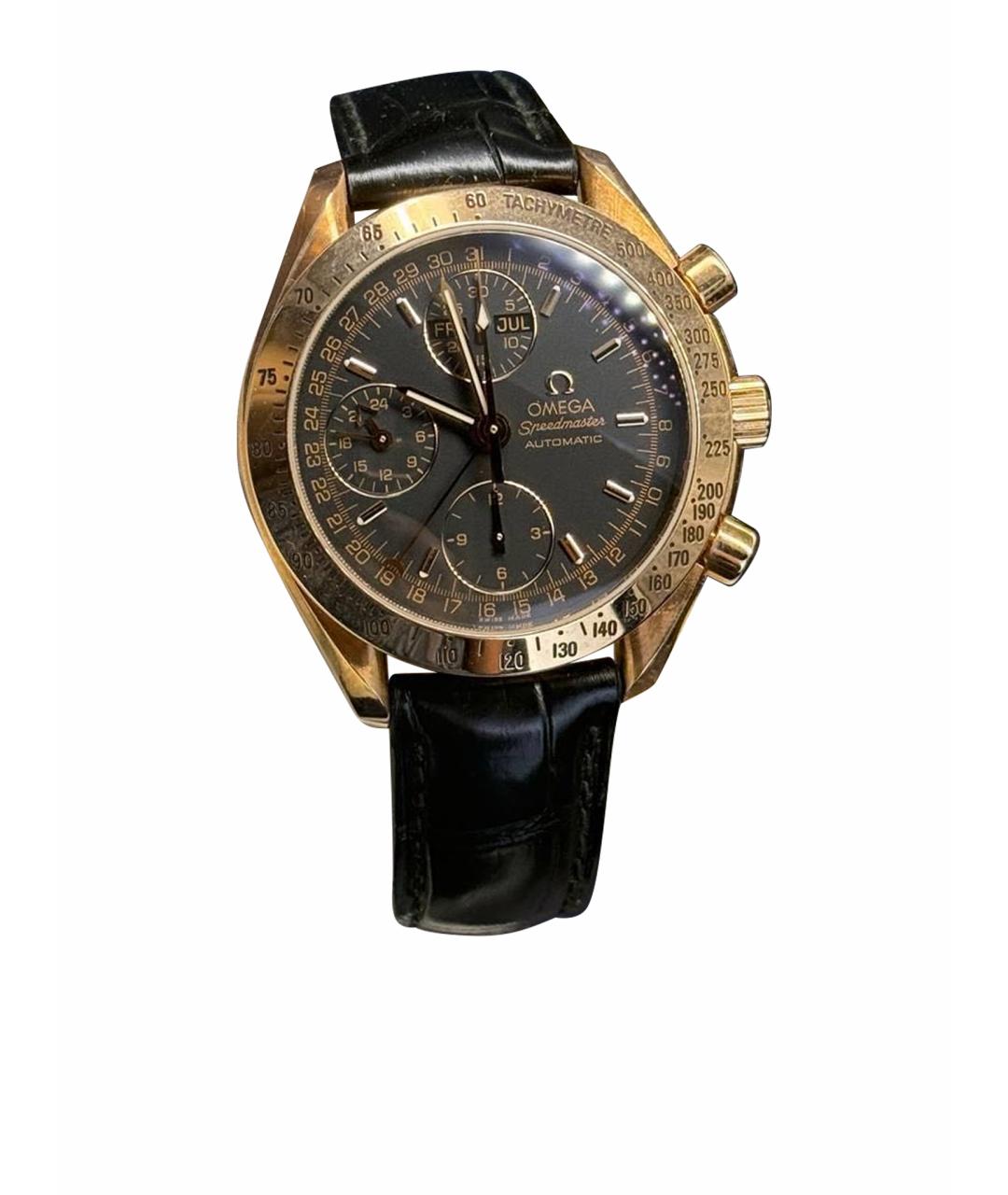 OMEGA Черные часы из розового золота, фото 1